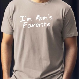 Mom's Favorite Print T Shirt, Tees For Men, Casual Short Sleeve T-shirt For Summer