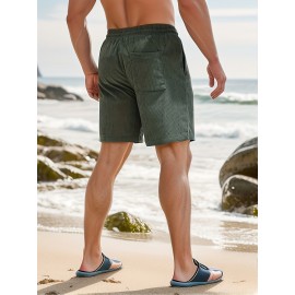 Men's Corduroy Waist Drawstring Comfy Shorts For Summer