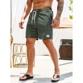 Men's Corduroy Waist Drawstring Comfy Shorts For Summer