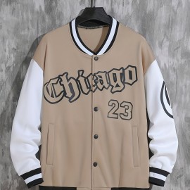 Spring And Autumn Street Men's Fashion Trend Loose Casual Baseball Uniform Jacket, Suitable For Outdoor And Dating