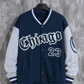 Spring And Autumn Street Men's Fashion Trend Loose Casual Baseball Uniform Jacket, Suitable For Outdoor And Dating