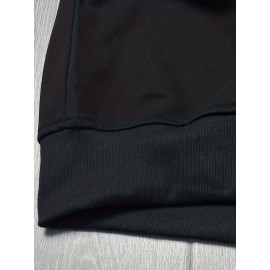 Men's Trendy Solid Sweatshirt, Casual Cotton Slightly Stretch Breathable Long Sleeve Loose Top For Outdoor